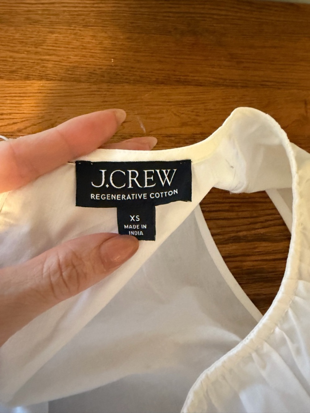 NWOT J Crew Hyacinth Top in Cotton Poplin White XS Smocked Waist 100% Cotton - Picture 8 of 8